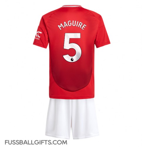 Manchester United Harry Maguire #5 Fußballbekleidung Heimtrikot Kinder 2024-25 Kurzarm (+ kurze hosen)